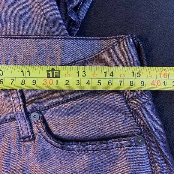 7 For All Mankind Purple Metallic Jeans - Picture 7 of 10